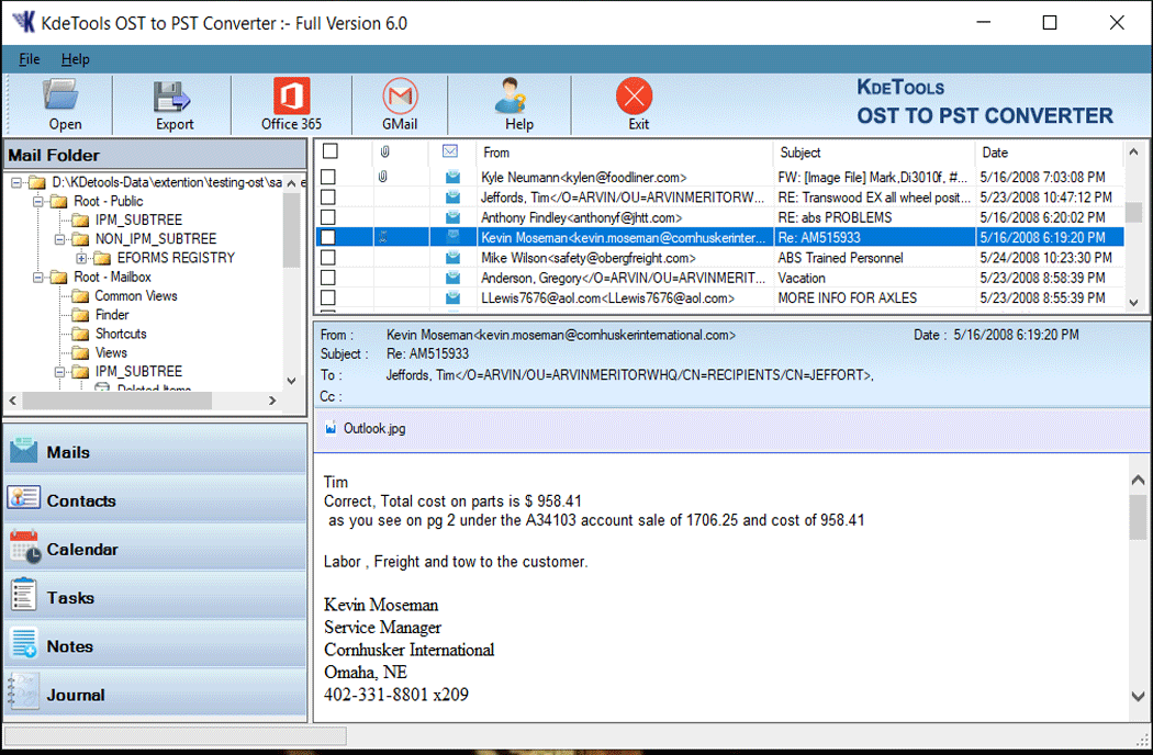 Windows 7 KDETools OST to PST Converter Software 6.0 full