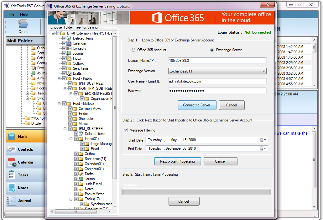 office 2010 export pst